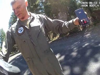 Hey, buddy, I just crashed': Footage shows pilot walking away from fighter jet crash